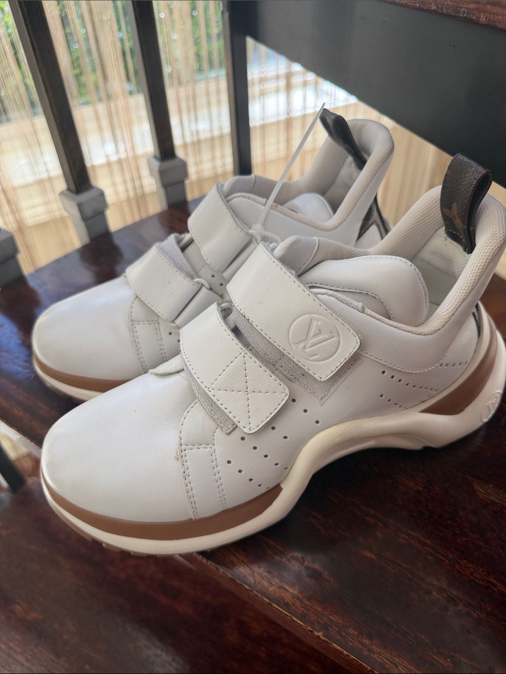 Authentic Louis Vuitton LV Monogram leather sneakers